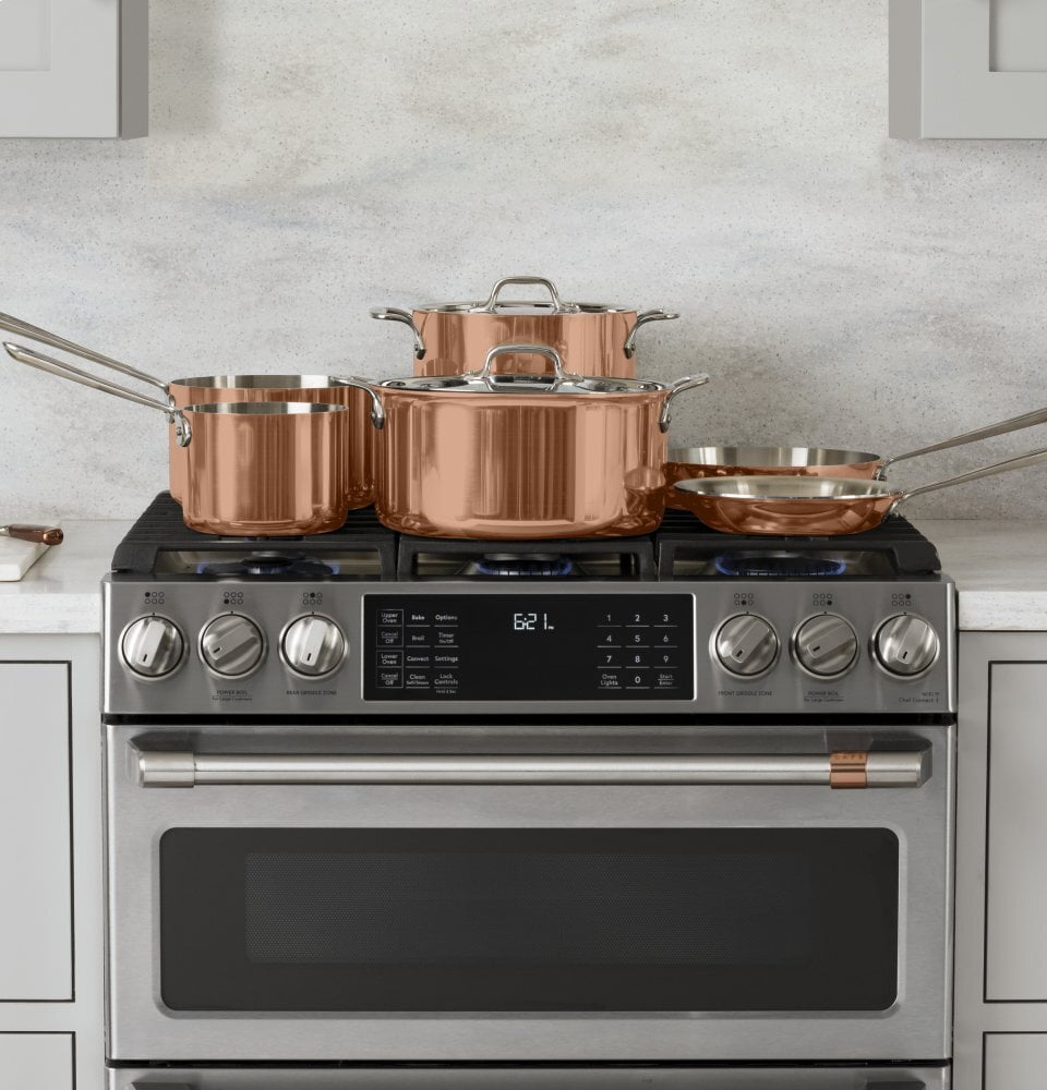 Cafe CAFÉ™ 30" Smart Slide-In, Front-Control, Gas Double-Oven Range with Convection