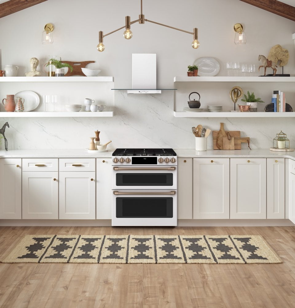 Cafe CAFÉ™ 30" Smart Slide-In, Front-Control, Gas Double-Oven Range with Convection