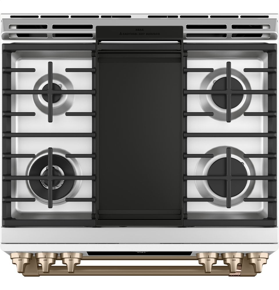 Cafe CAFÉ™ 30" Smart Slide-In, Front-Control, Gas Double-Oven Range with Convection