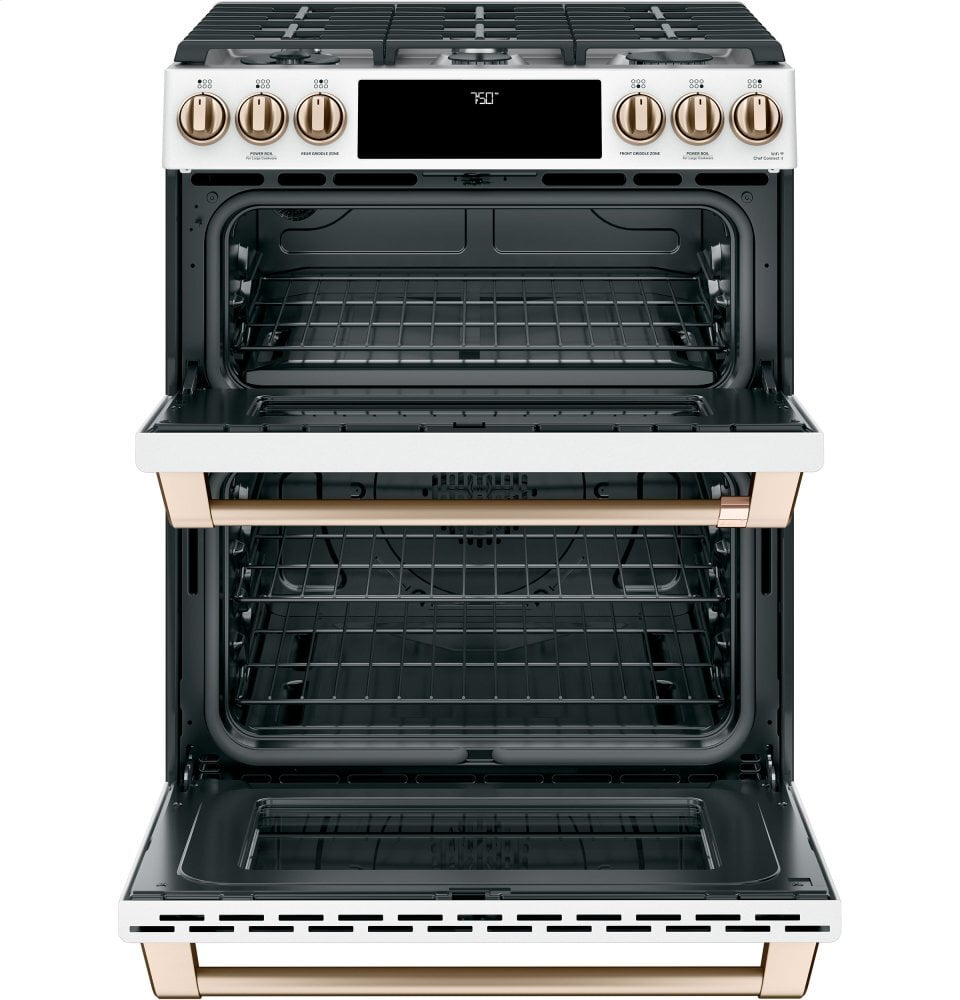 Cafe CAFÉ™ 30" Smart Slide-In, Front-Control, Gas Double-Oven Range with Convection