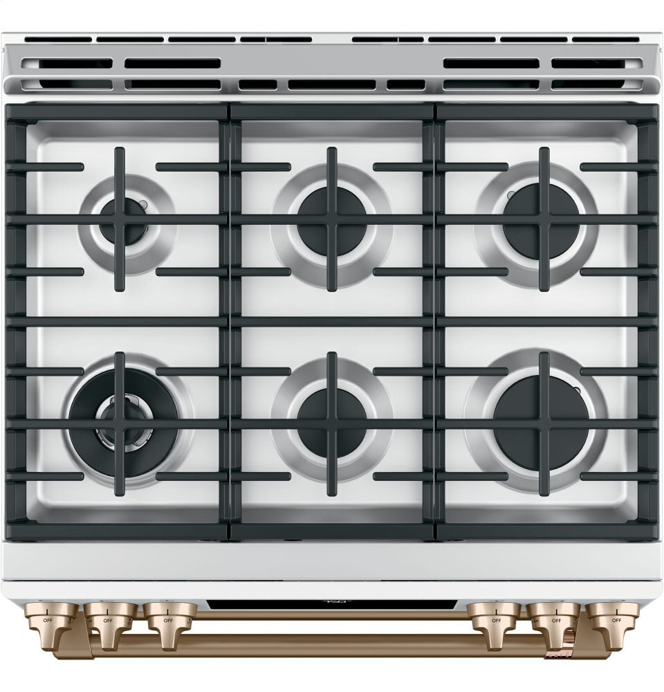 Cafe CAFÉ™ 30" Smart Slide-In, Front-Control, Gas Double-Oven Range with Convection