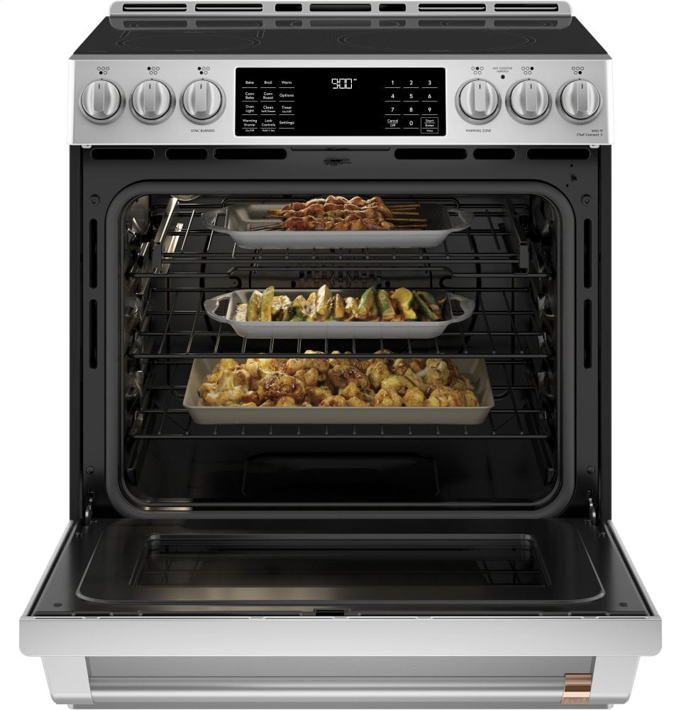 Cafe CAFÉ™ 30" Smart Slide-In, Front-Control, Induction and Convection Range with War