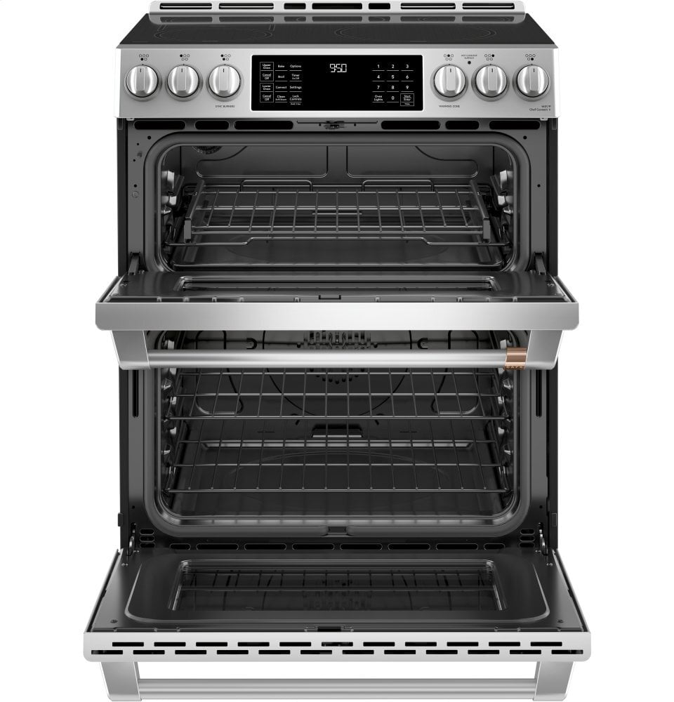 Cafe CAFÉ™ 30" Smart Slide-In, Front-Control, Induction and Convection Double-Oven Ra