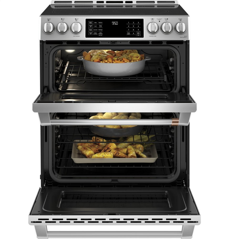 Cafe CAFÉ™ 30" Smart Slide-In, Front-Control, Induction and Convection Double-Oven Ra