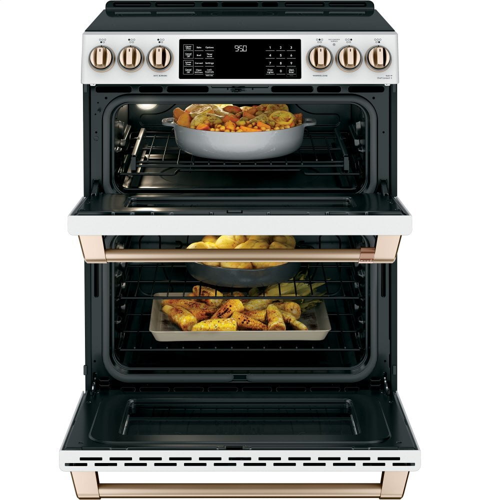 Cafe CAFÉ™ 30" Smart Slide-In, Front-Control, Induction and Convection Double-Oven Ra