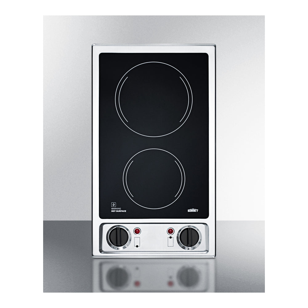 Summit 12" Wide 115v 2-burner Radiant Cooktop