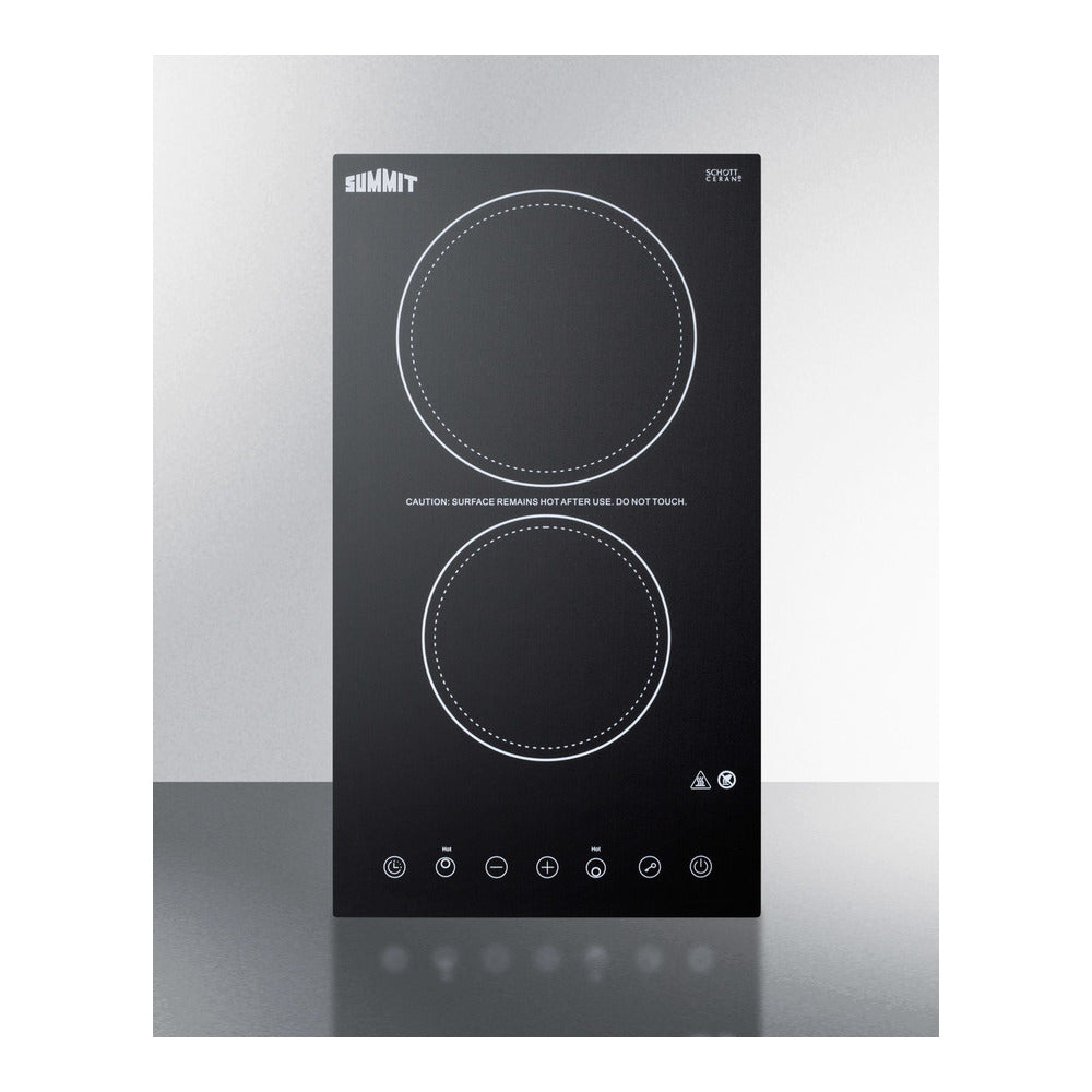 Summit 12" Wide 230v 2-burner Radiant Cooktop