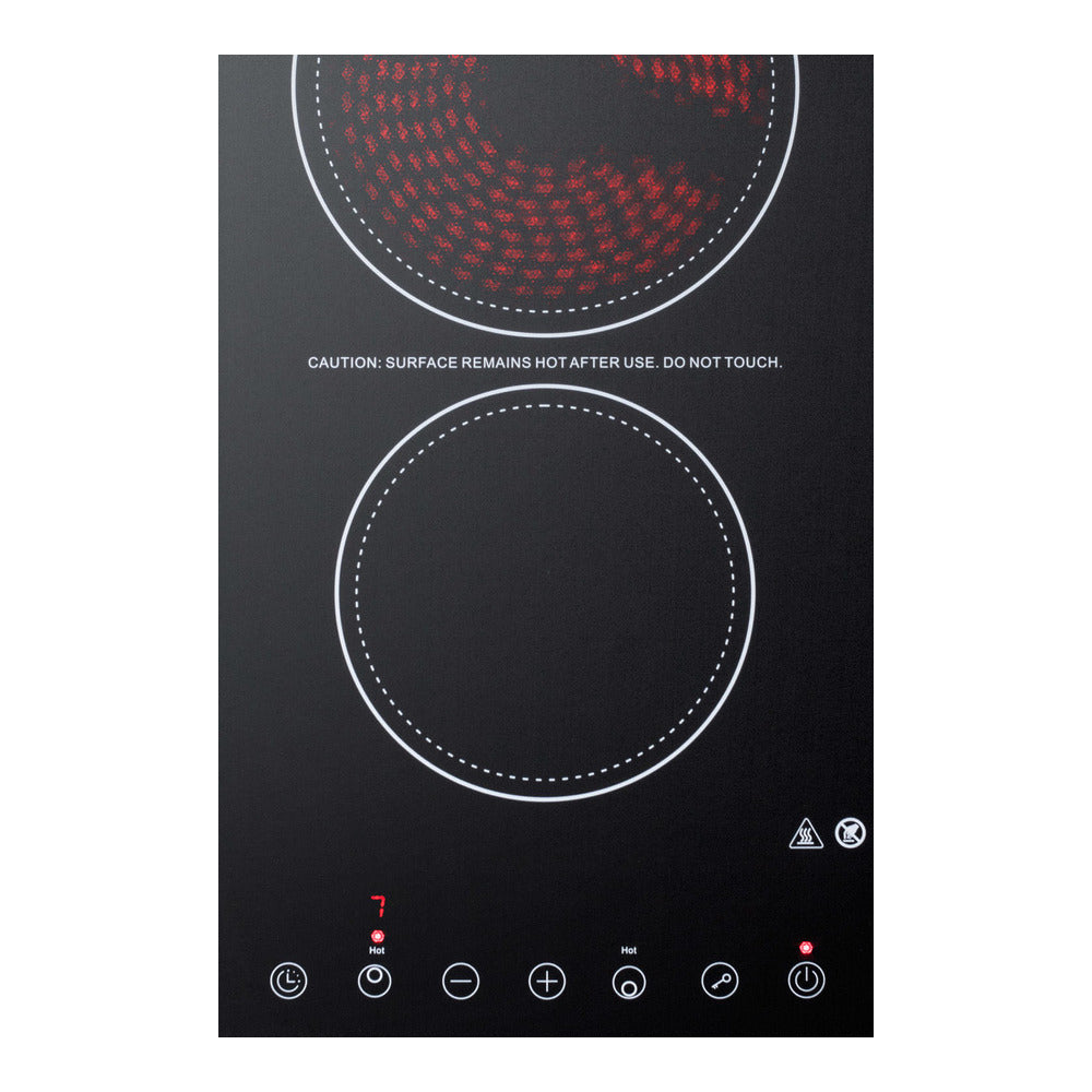 Summit 12" Wide 230v 2-burner Radiant Cooktop