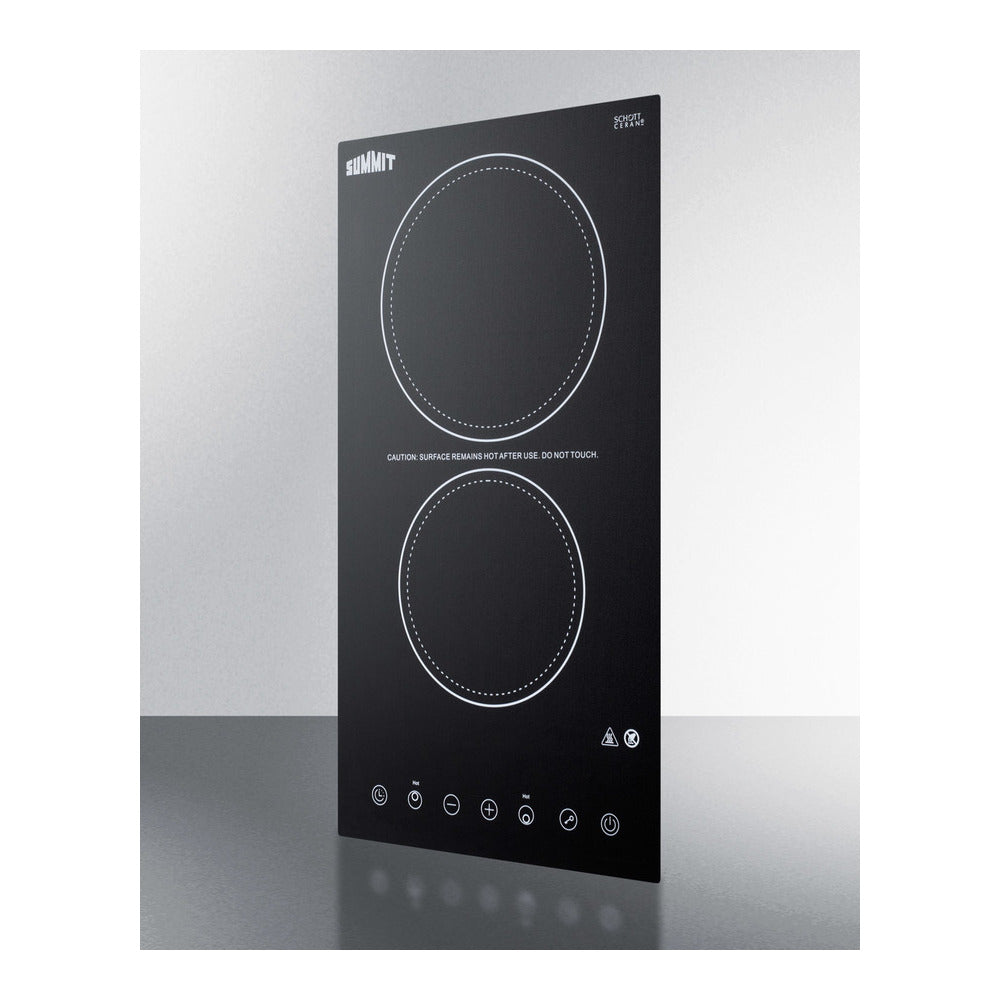 Summit 12" Wide 230v 2-burner Radiant Cooktop