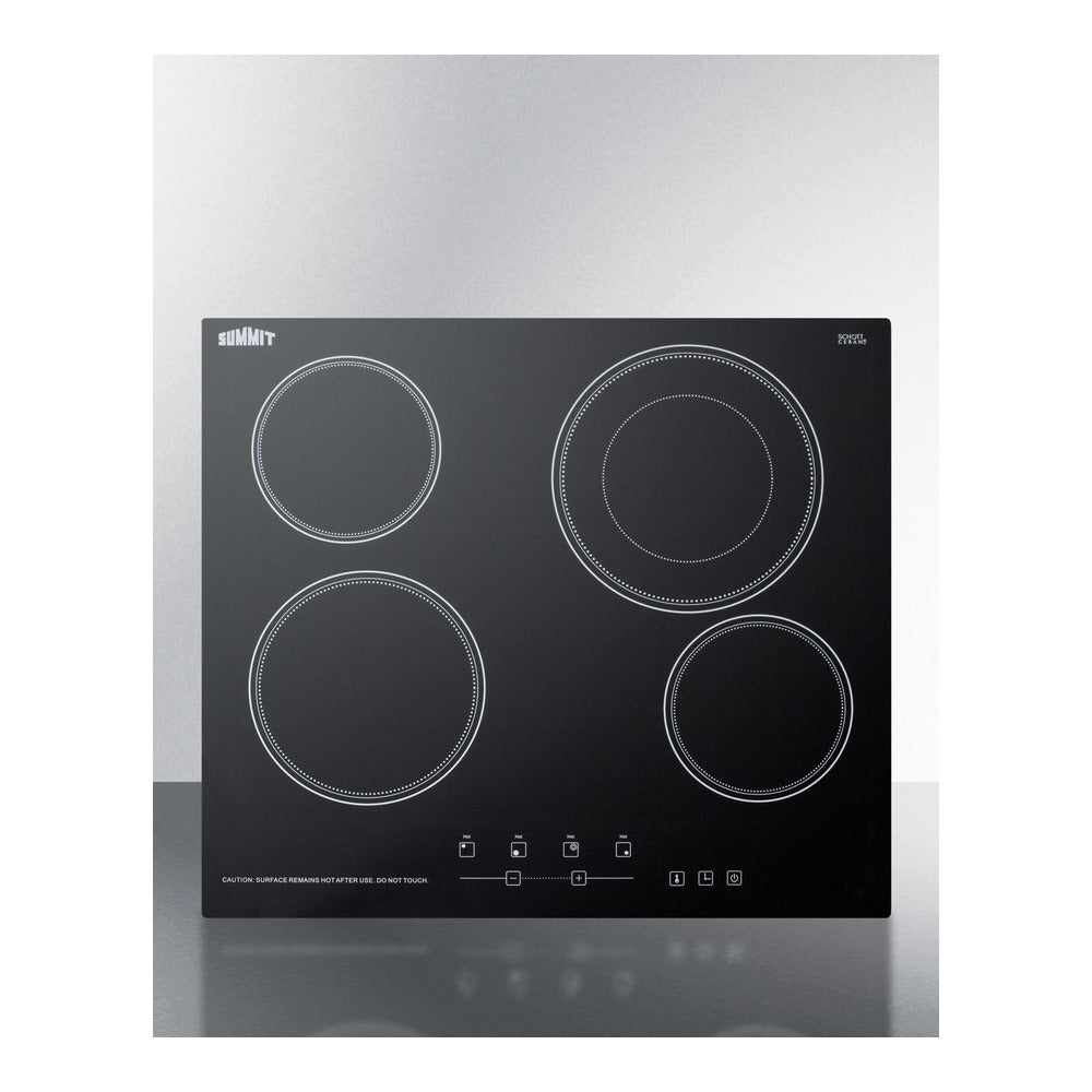 Summit 24" Wide 230v 4-burner Radiant Cooktop