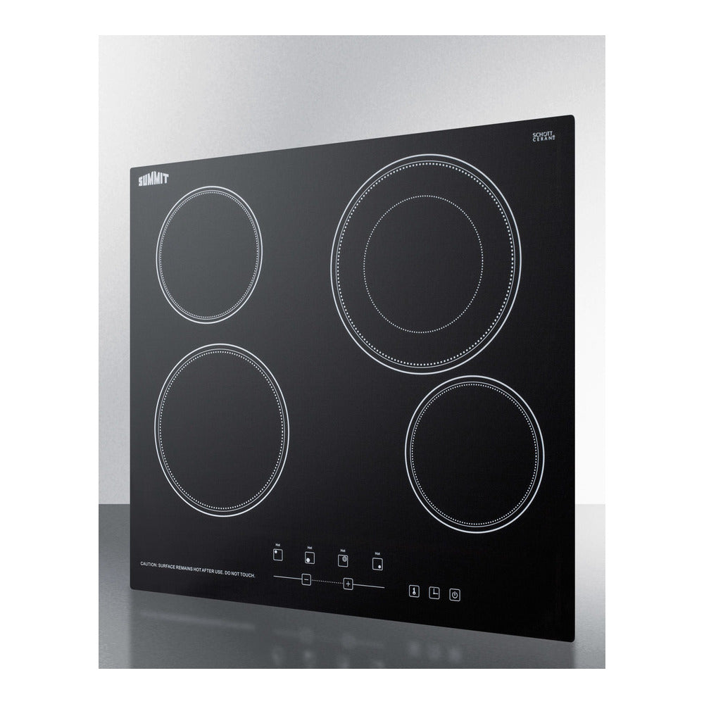 Summit 24" Wide 230v 4-burner Radiant Cooktop
