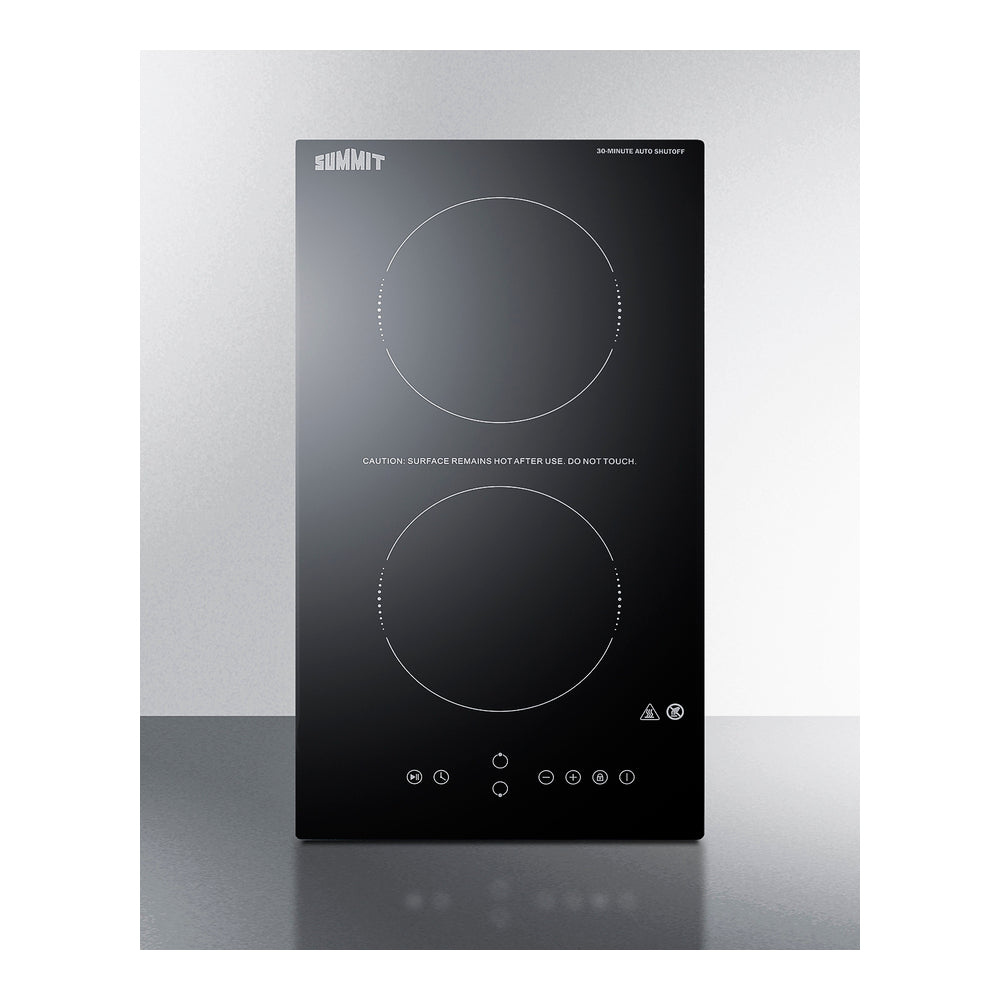 Summit 12" Wide 115v 2-burner Radiant Cooktop With Safety Shutoff