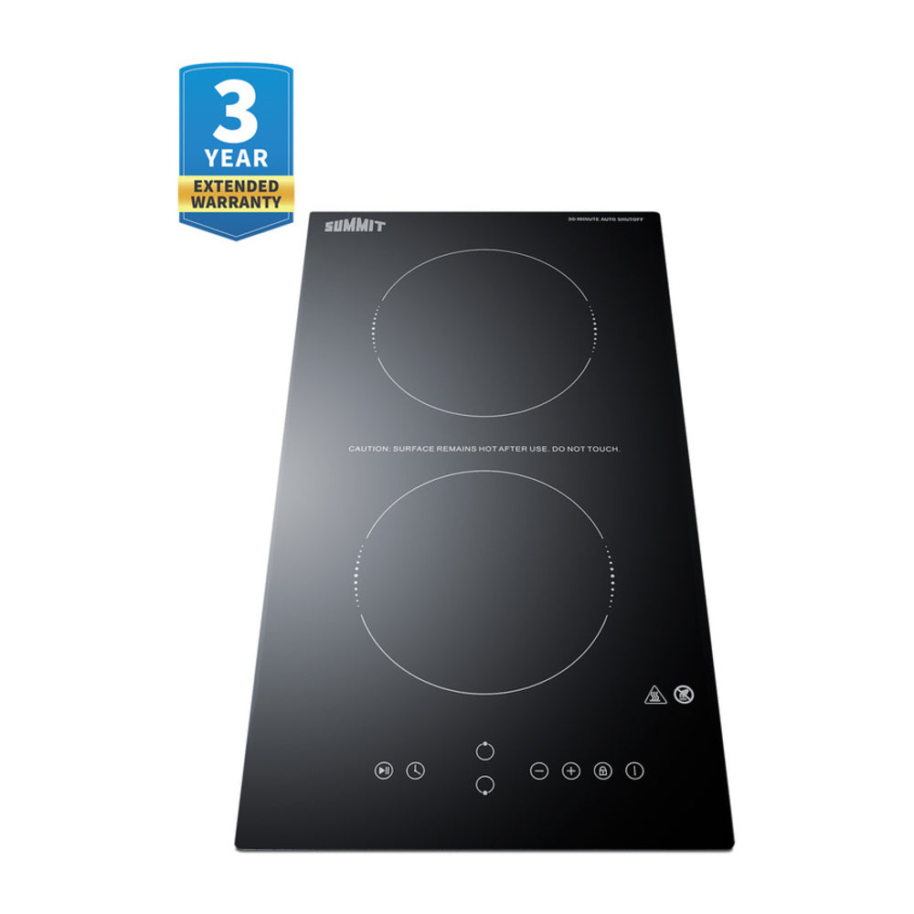 Summit 12" Wide 115v 2-burner Radiant Cooktop With Safety Shutoff
