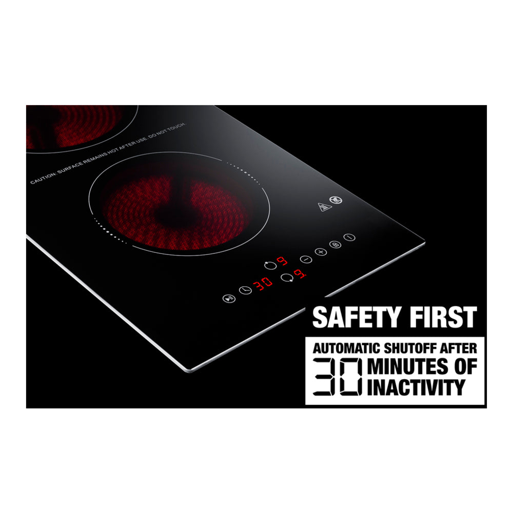 Summit 12" Wide 115v 2-burner Radiant Cooktop With Safety Shutoff
