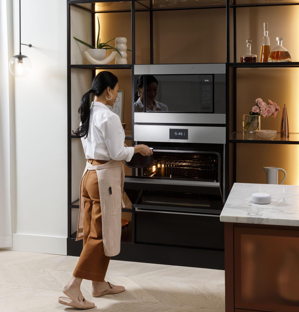 Cafe CAFÉ™ 30" Smart Built-In Convection Double Wall Oven in Platinum Glass