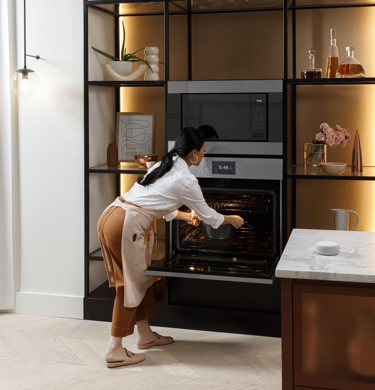 Cafe CAFÉ™ 30" Smart Built-In Convection Double Wall Oven in Platinum Glass