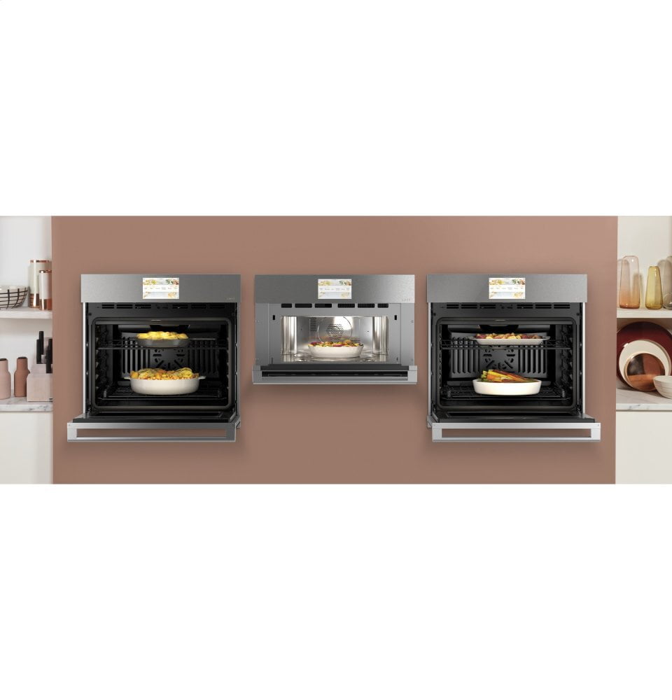 Cafe CAFÉ™ 30" Smart Single Wall Oven with Convection in Platinum Glass