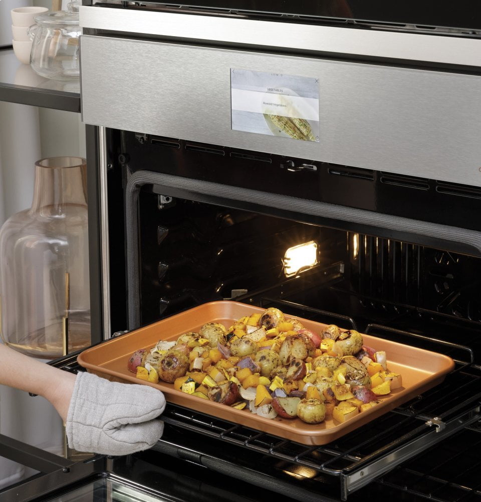 Cafe CAFÉ™ 30" Smart Single Wall Oven with Convection in Platinum Glass
