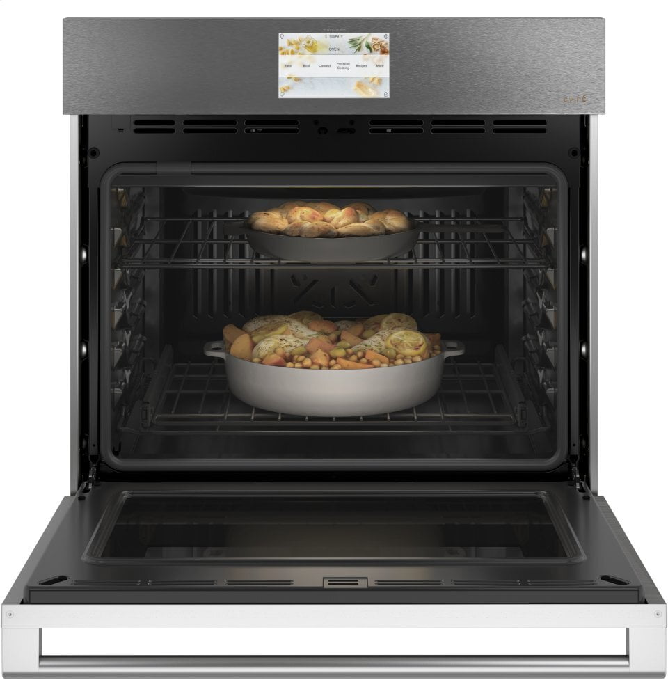 Cafe CAFÉ™ 30" Smart Single Wall Oven with Convection in Platinum Glass