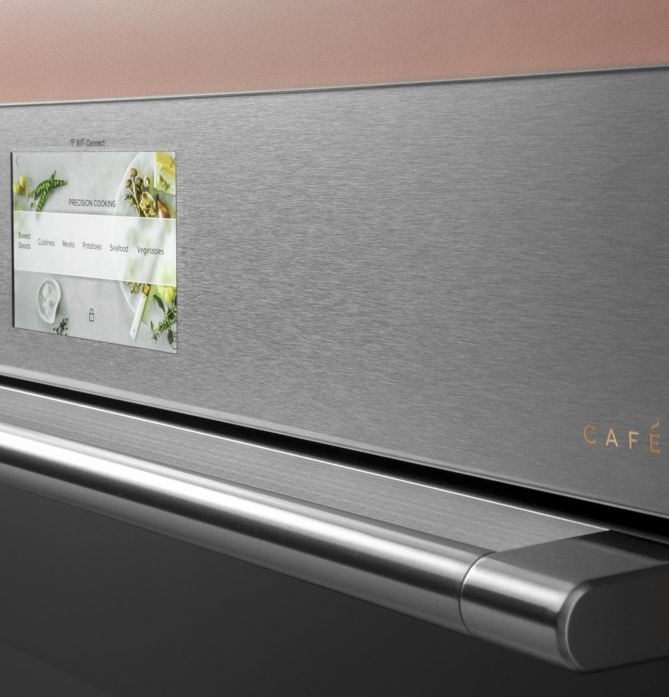 Cafe CAFÉ™ 30" Smart Single Wall Oven with Convection in Platinum Glass