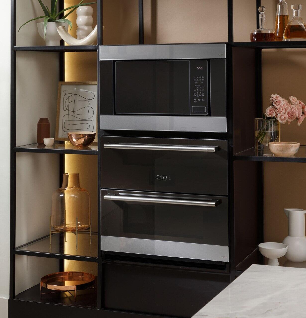 Cafe CAFÉ™ 30" Duo Smart Single Wall Oven in Platinum Glass