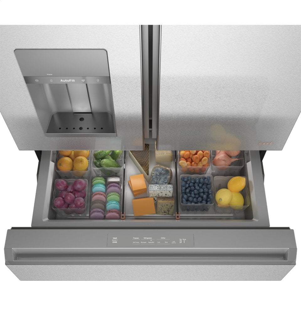 Cafe CAFÉ™ ENERGY STAR® 27.8 Cu. Ft. Smart 4-Door French-Door Refrigerator in Platinu