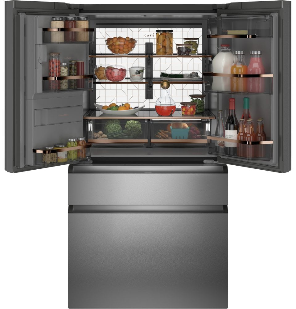 Cafe CAFÉ™ ENERGY STAR® 27.8 Cu. Ft. Smart 4-Door French-Door Refrigerator in Platinu