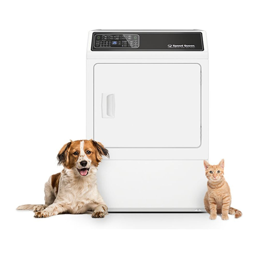 Speed Queen DF7 Sanitizing White Electric Dryer with Front Control  Pet Plus™  Steam  Over-D