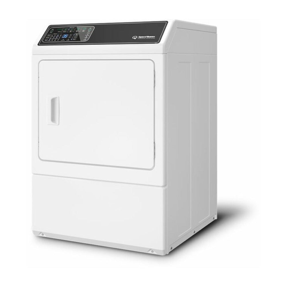 Speed Queen DF7 Sanitizing White Electric Dryer with Front Control  Pet Plus™  Steam  Over-D