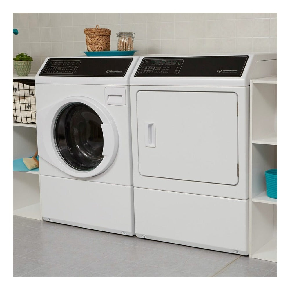 Speed Queen DF7 Sanitizing White Electric Dryer with Front Control  Pet Plus™  Steam  Over-D