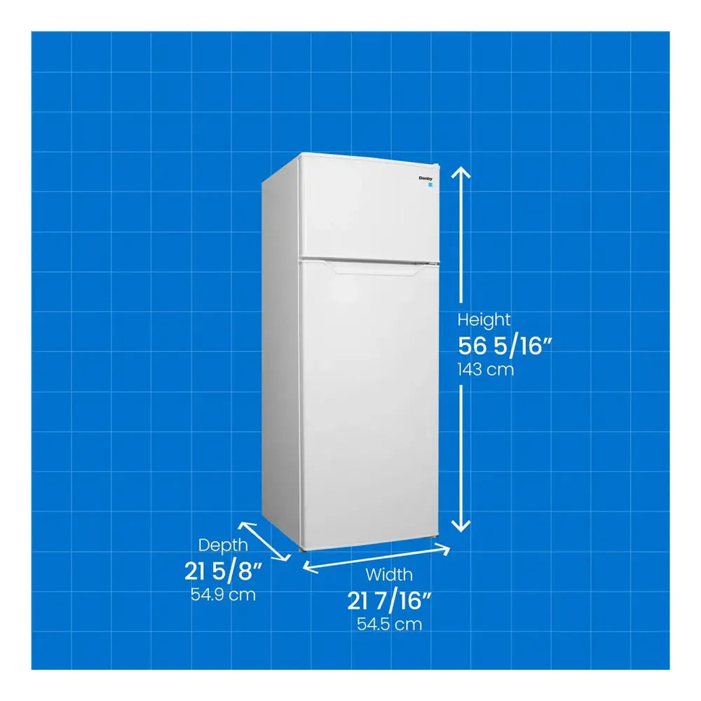 Danby Danby 7.4 cu ft. Apartment Size Fridge Top Mount in White