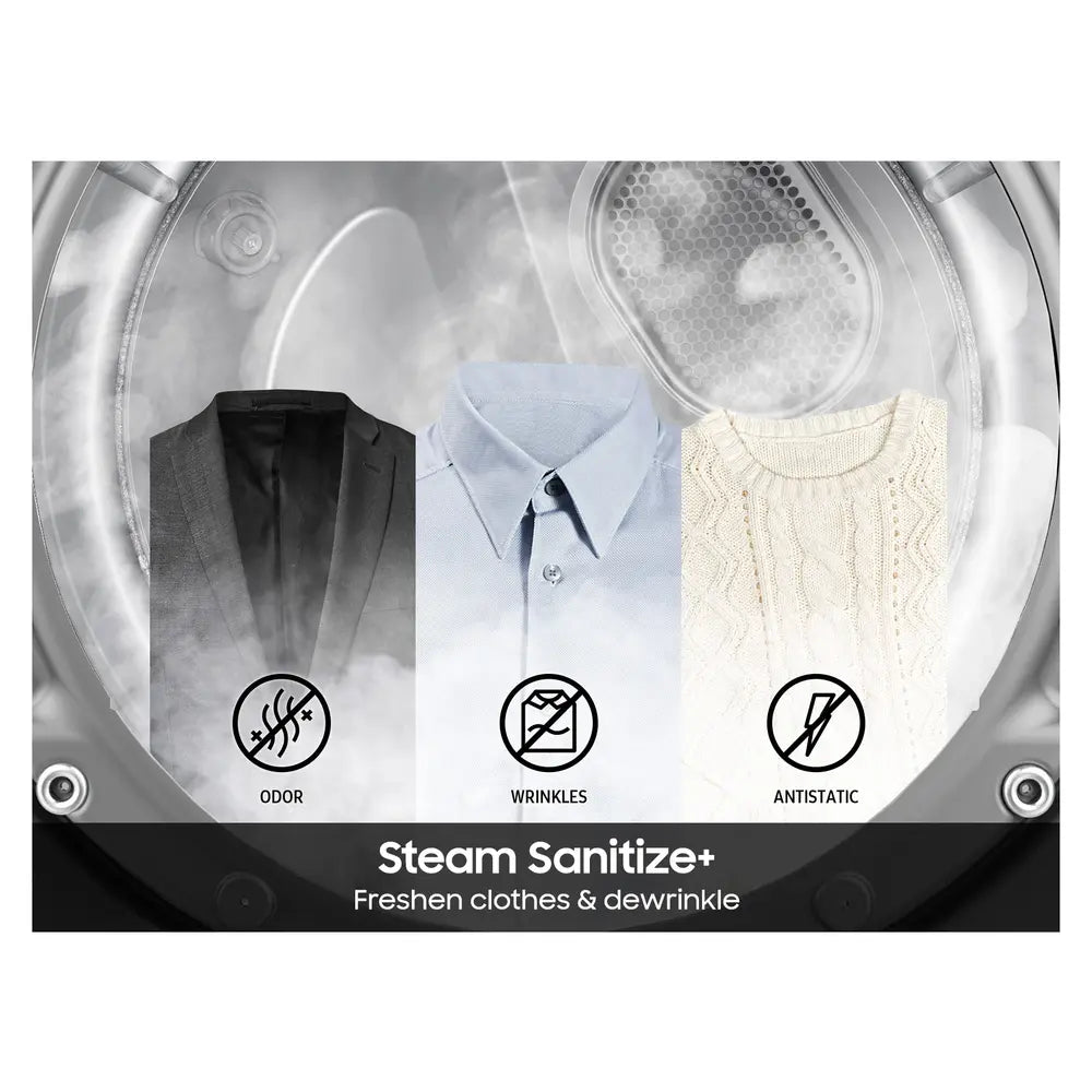 Samsung 7.5 cu. ft. Smart Electric Dryer with Steam Sanitize+ and Sensor Dry in Brushed 