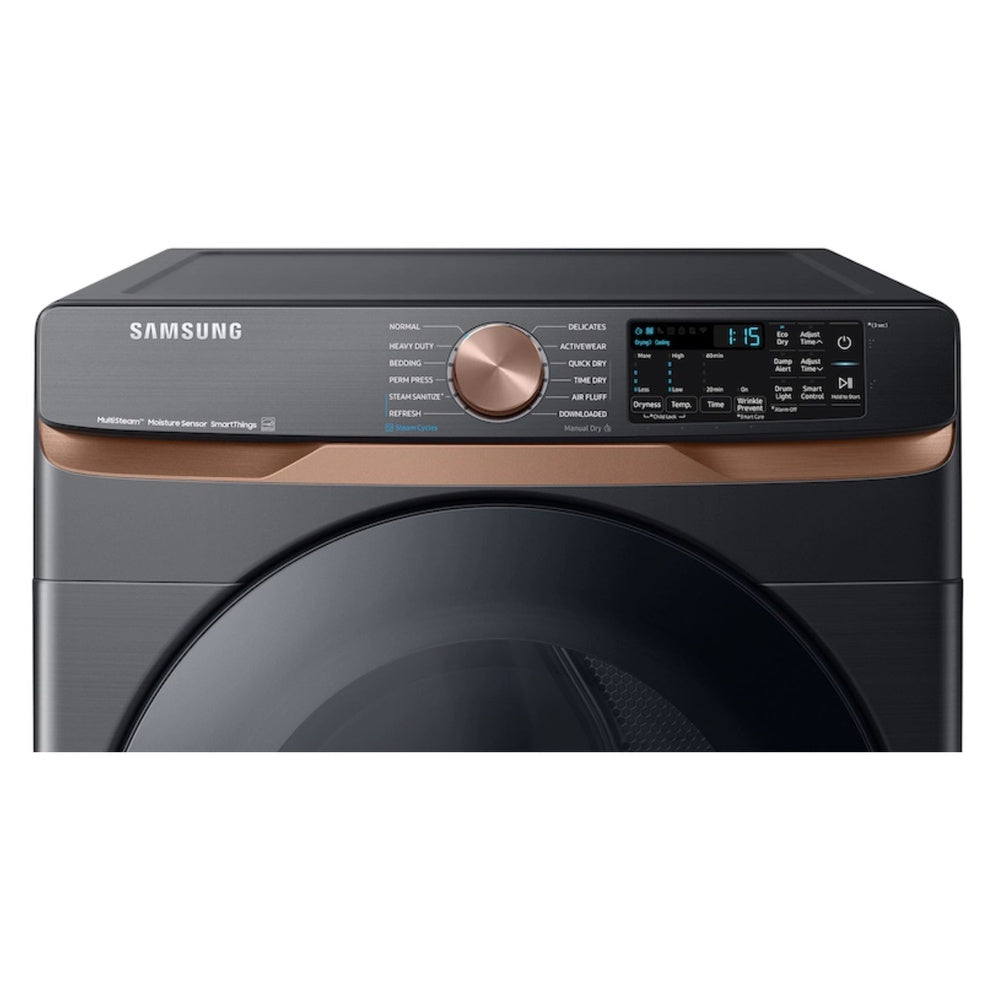 Samsung 7.5 cu. ft. Smart Electric Dryer with Steam Sanitize+ and Sensor Dry in Brushed 