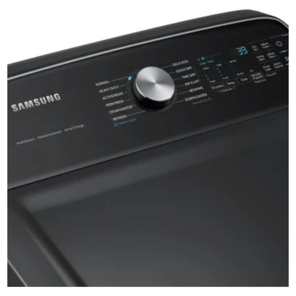 Samsung 7.4 cu. ft. Smart Electric Dryer with Steam Sanitize+ in Brushed Black