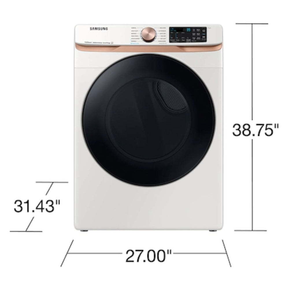 Samsung 7.5 cu. ft. Smart Gas Dryer with Steam Sanitize+ and Sensor Dry in Ivory