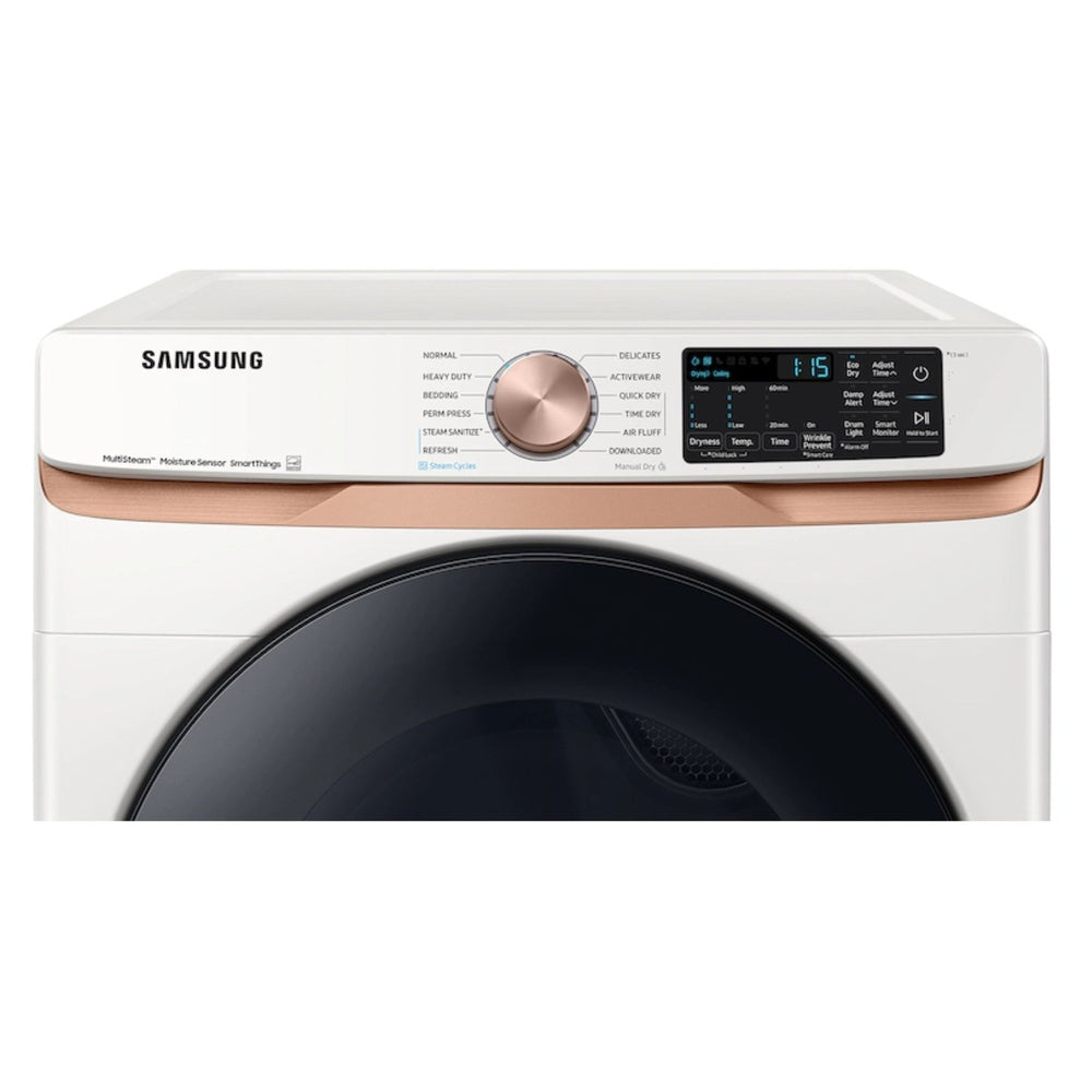 Samsung 7.5 cu. ft. Smart Gas Dryer with Steam Sanitize+ and Sensor Dry in Ivory