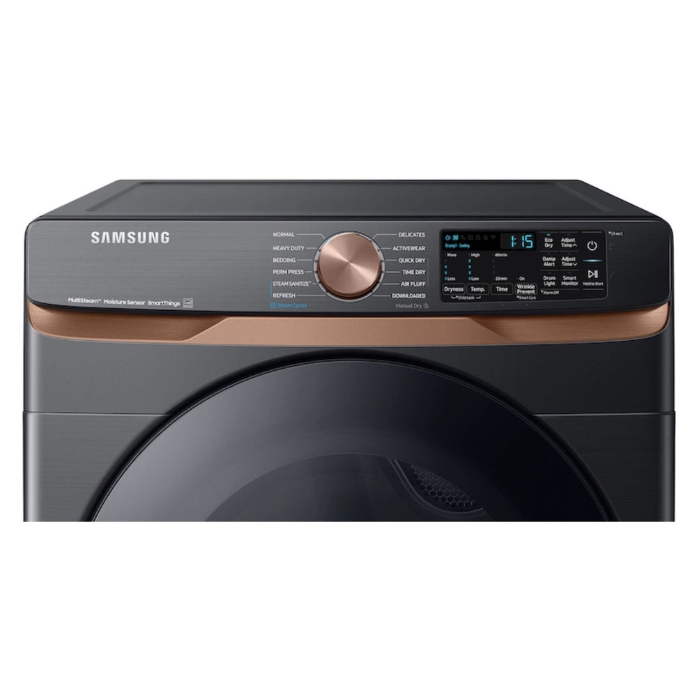 Samsung 7.5 cu. ft. Smart Gas Dryer with Steam Sanitize+ and Sensor Dry in Brushed Black