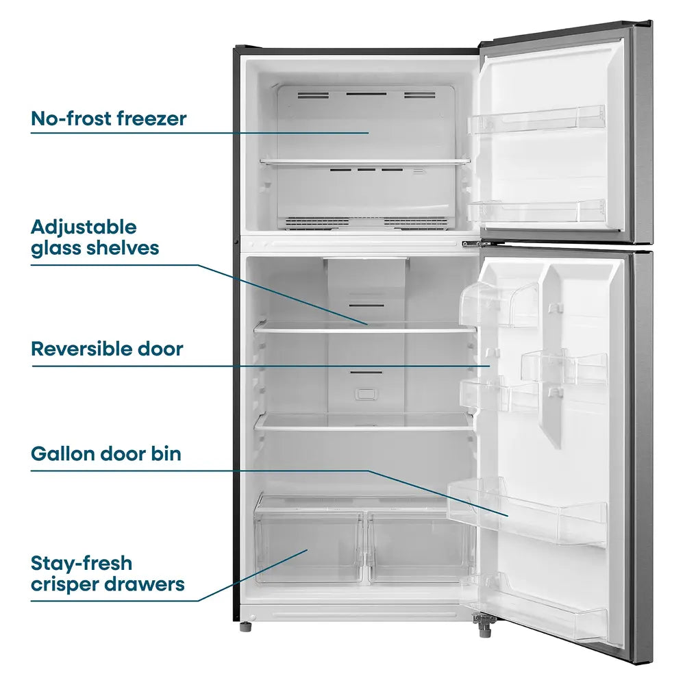 Element Element 18.1 cu. ft. Top Freezer Refrigerator - Stainless Steel, ENERGY STAR