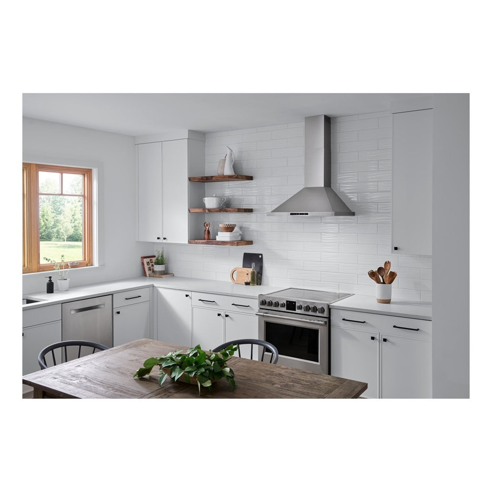 Broan Broan® Elite 30-Inch Pyramidal Chimney Range Hood, 640 Max Blower CFM, Stainless