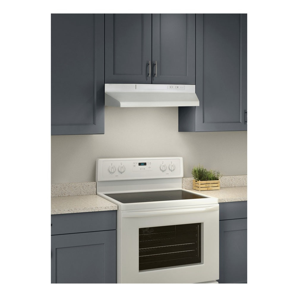 Broan Broan® 30-Inch Convertible Under-Cabinet Range Hood, 230 Max Blower CFM, White-o