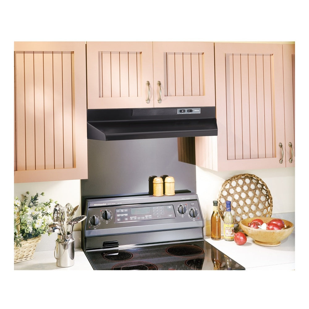 Broan Broan® 30-Inch Convertible Under-Cabinet Range Hood, 230 Max Blower CFM, Black