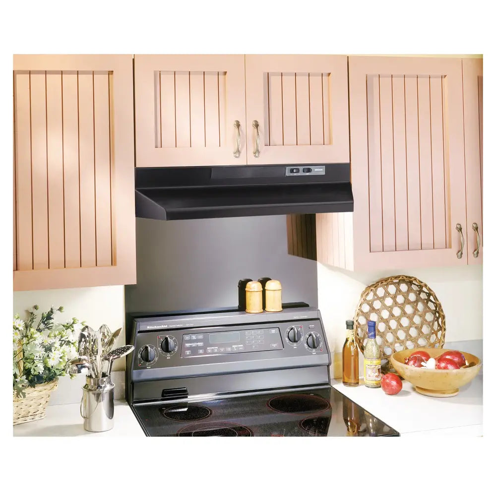 Broan Broan® 36-Inch Convertible Under-Cabinet Range Hood, 230 Max Blower CFM, Black