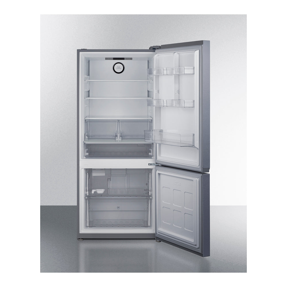 Summit 30" Wide Bottom Freezer Refrigerator With Icemaker, Counter Depth