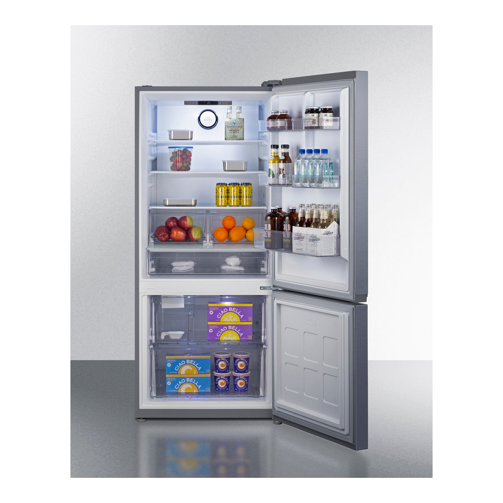 Summit 30" Wide Bottom Freezer Refrigerator With Icemaker, Counter Depth