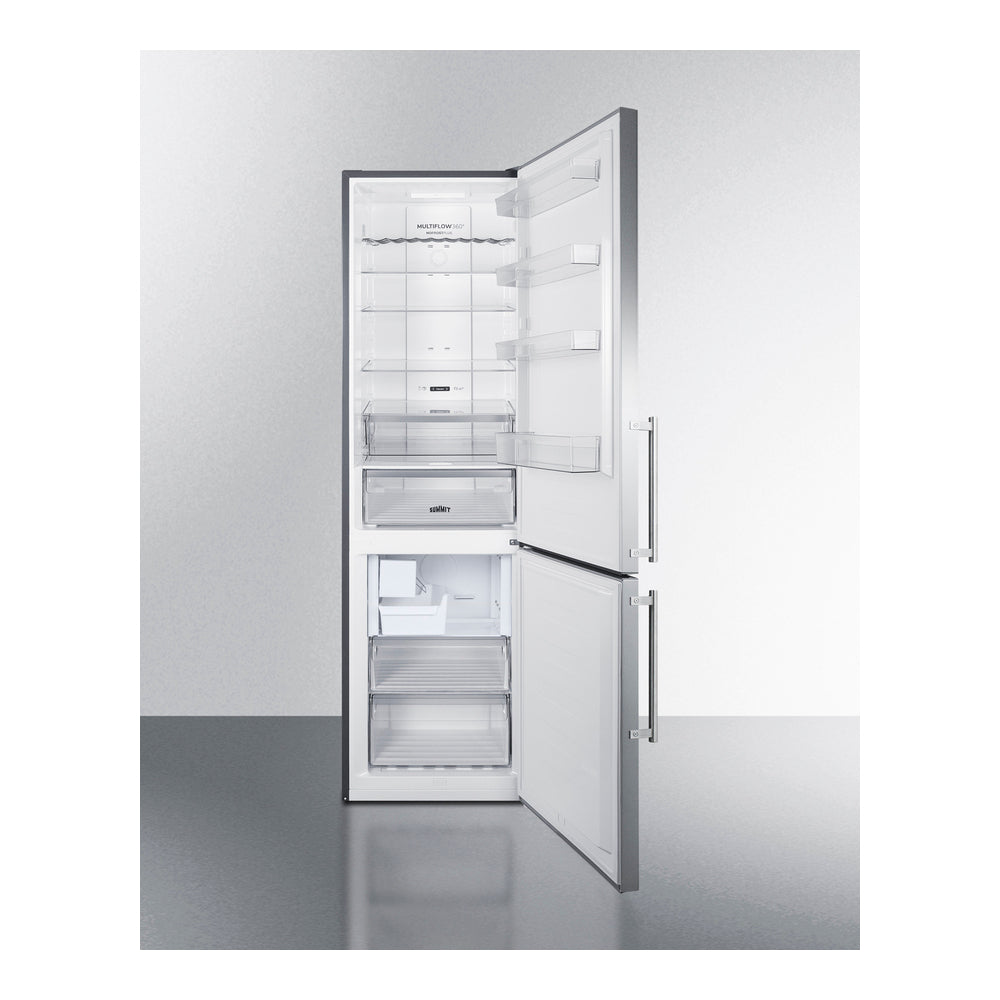 Summit 24" Wide Bottom Freezer Refrigerator With Icemaker