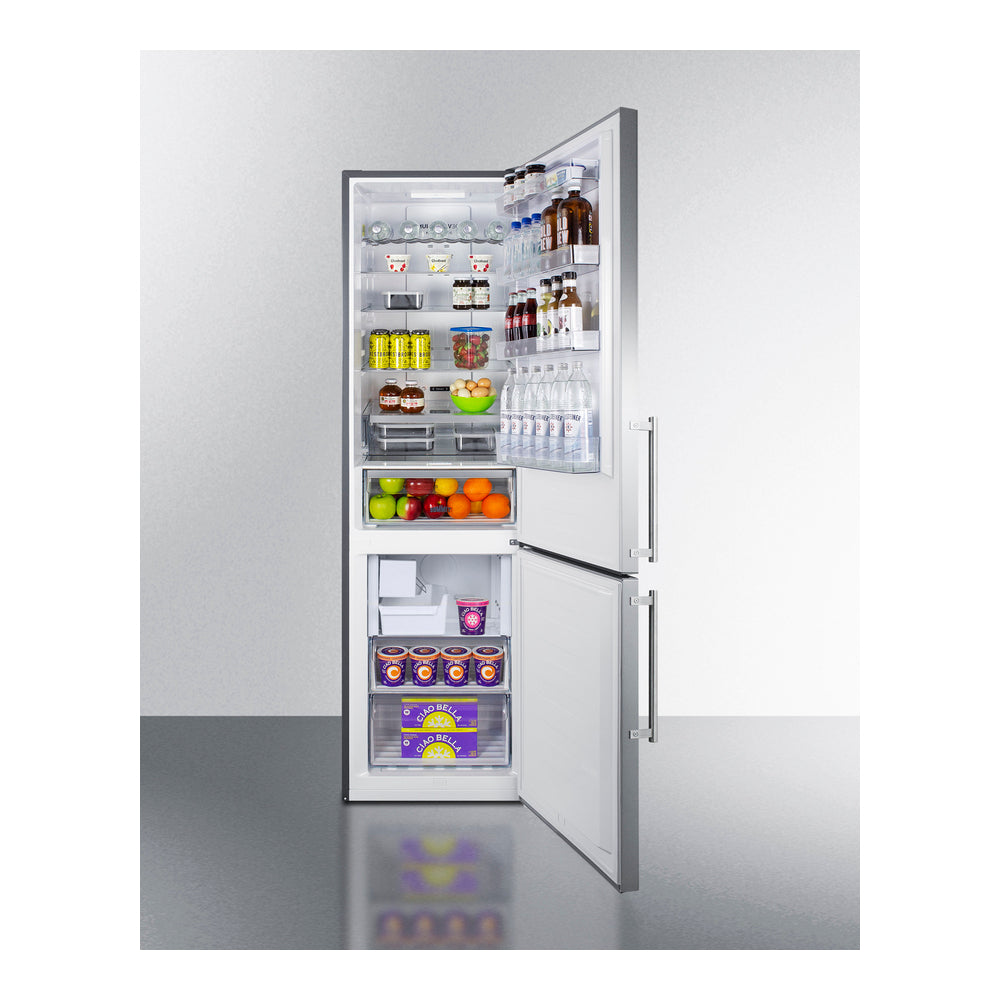 Summit 24" Wide Bottom Freezer Refrigerator With Icemaker
