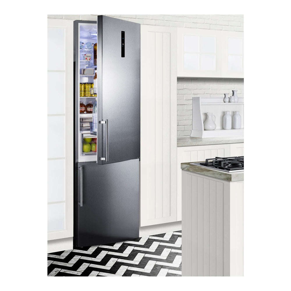 Summit 24" Wide Bottom Freezer Refrigerator With Icemaker