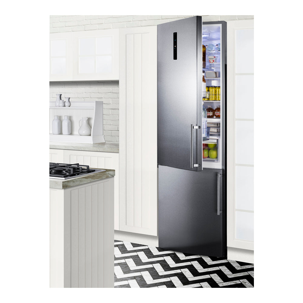 Summit 24" Wide Bottom Freezer Refrigerator With Icemaker