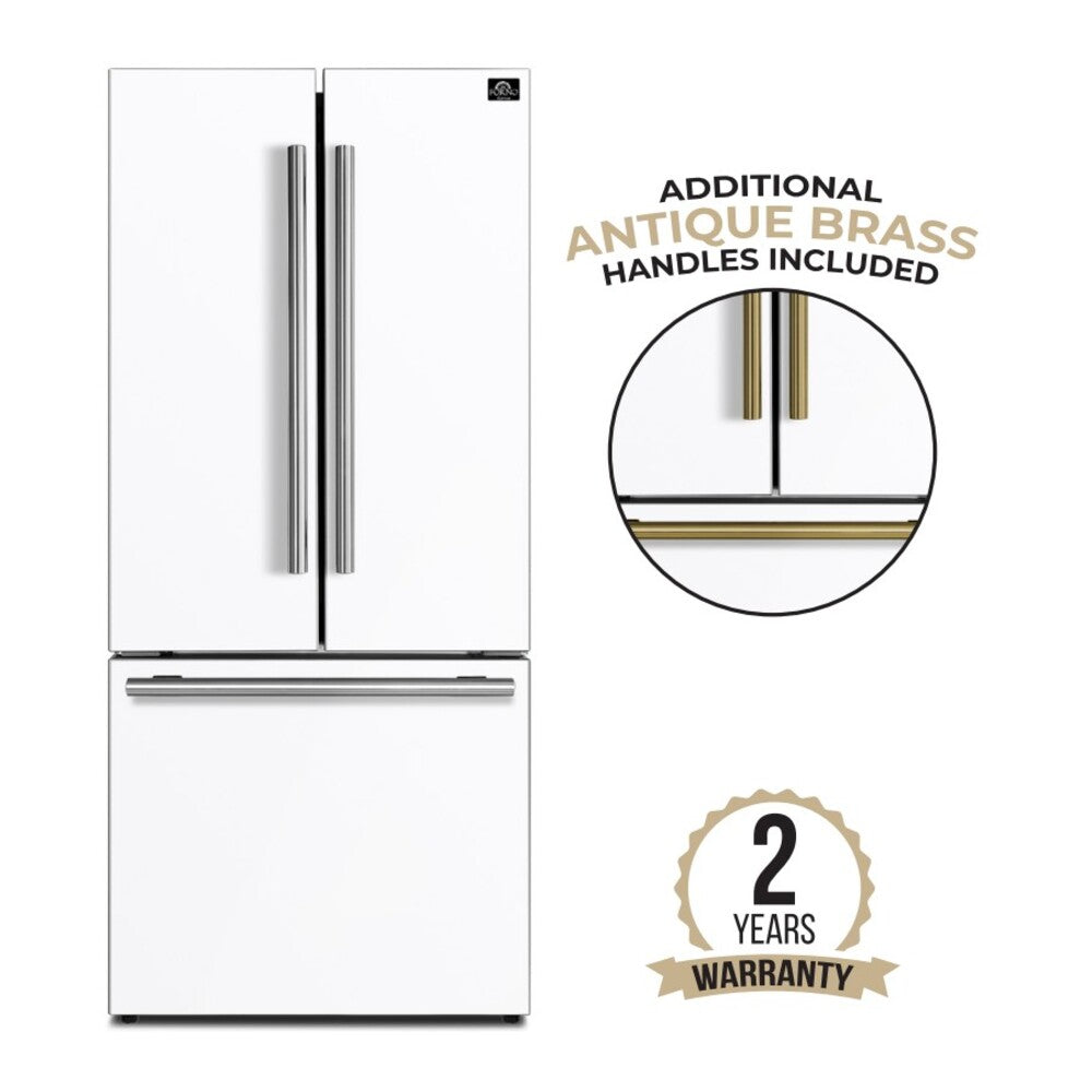 Forno 30 IN FRENCH DOOR REFRIGERATOR BOTTOM FREEZER 17.5 CU. FT. NO FROST W ICE MAKER