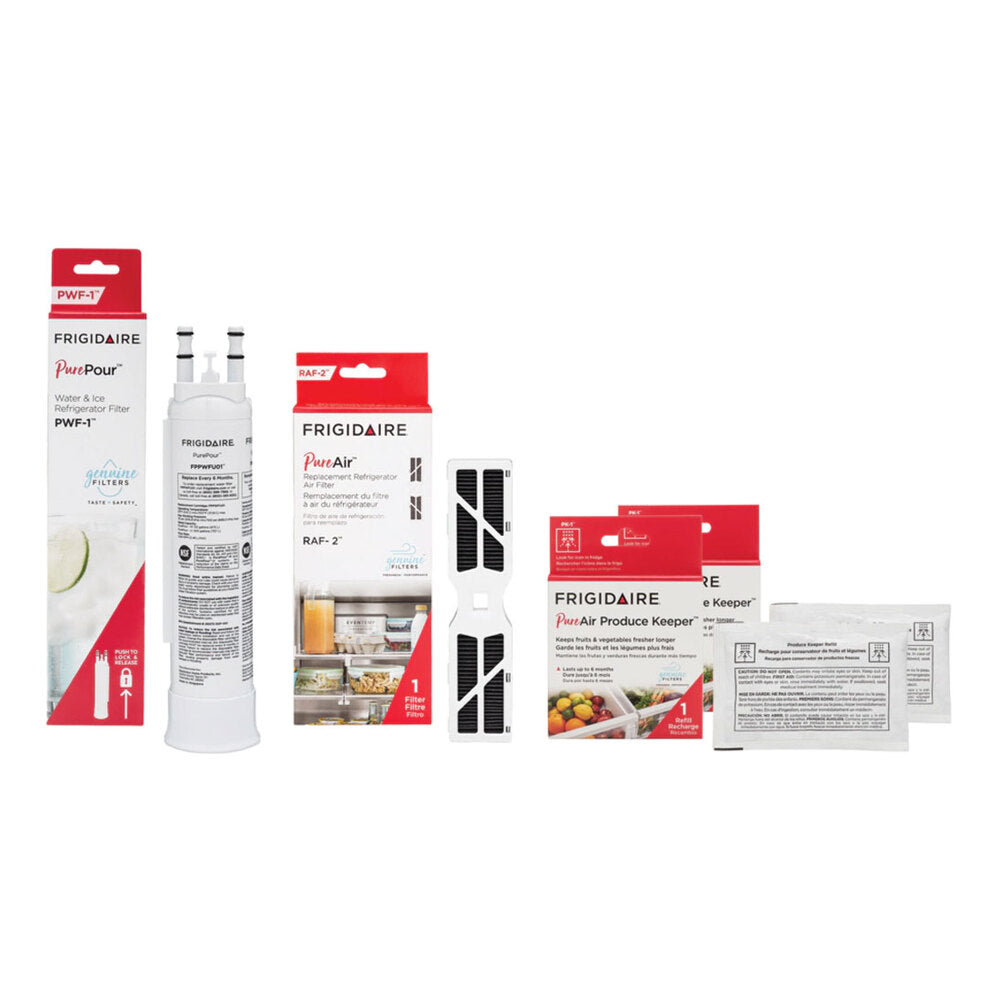Frigidaire FPPWFU01, FRGPAAF2, and (2) FRPAPKRF Water and Air Filter Combo Kit with Produce